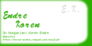 endre koren business card